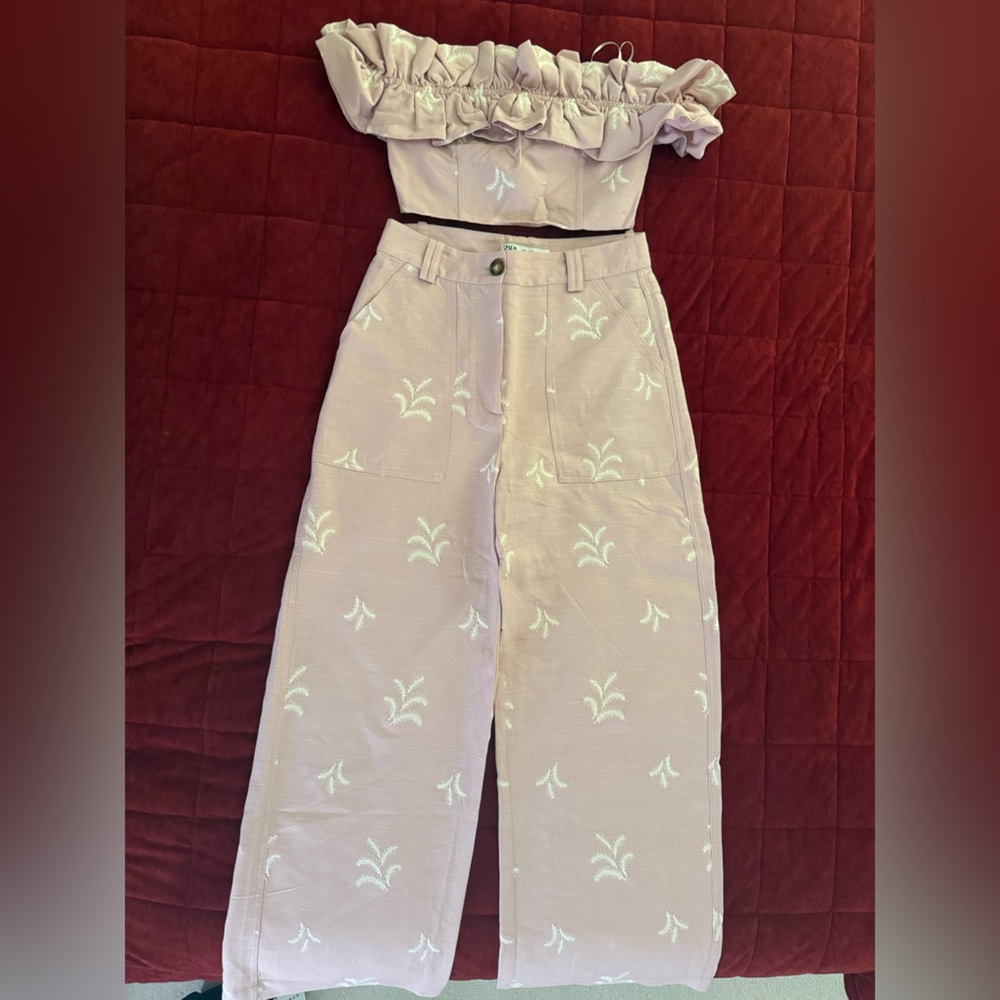 Zara Pink Ruffled Jumpsuit